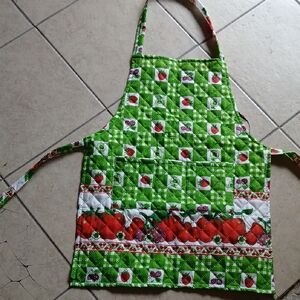 Green and Red Quilted Apron